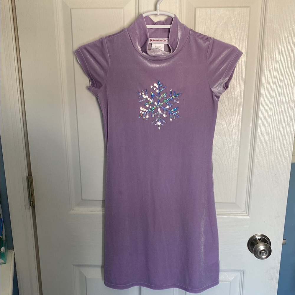 American Girl Purple Soft as Snow sheath dress
